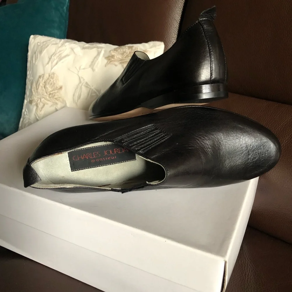 Charles Jourdan Monsieur Black Slip- On Loafer - Picture 3 of 6